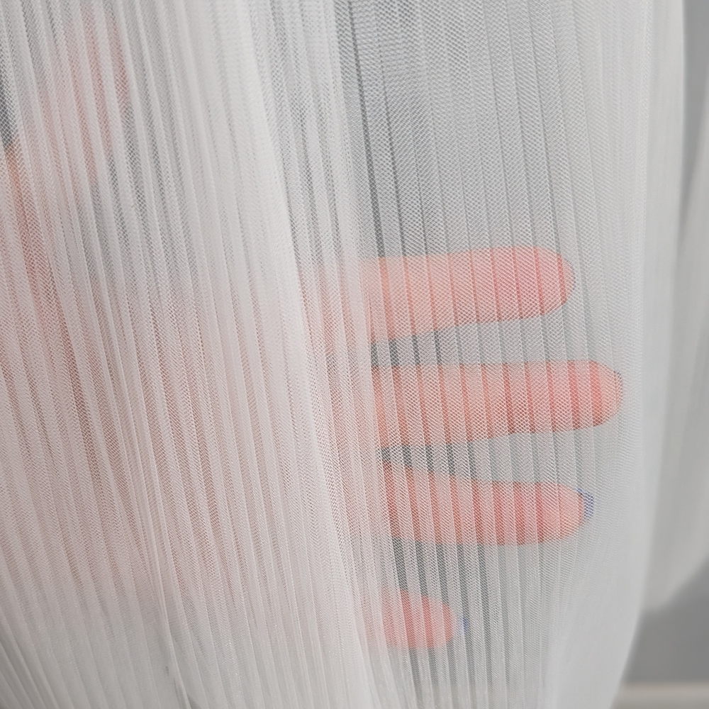 Sheer White Pleated Fabric Panel